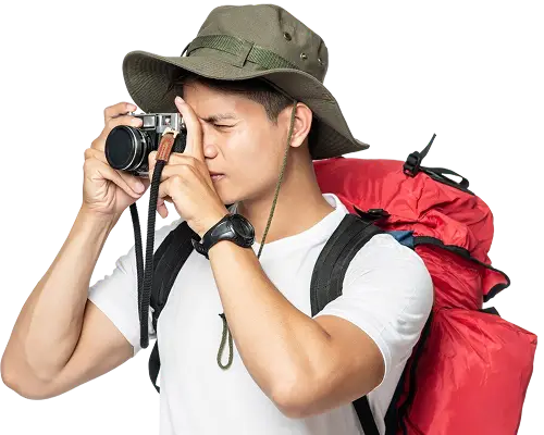 Person taking a picture with a camera